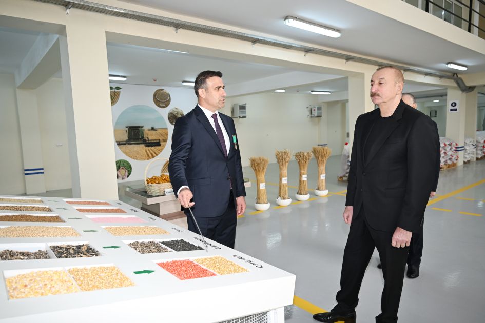 President Ilham Aliyev visits seed processing facility in Sabirabad Industrial District [PHOTOS]