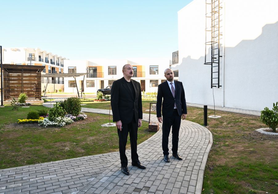 President Ilham Aliyev reviews completed 104-apartment residential complex in Zangilan [PHOTOS]