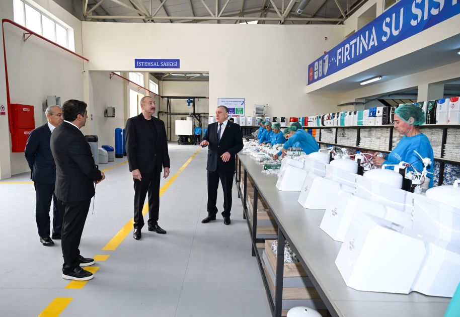 President Ilham Aliyev visits water filter production facility in Sabirabad [PHOTOS]