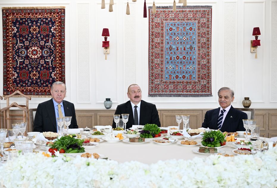 President Ilham Aliyev, President of Türkiye, and PM of Pakistan have joint dinner [PHOTOS]
