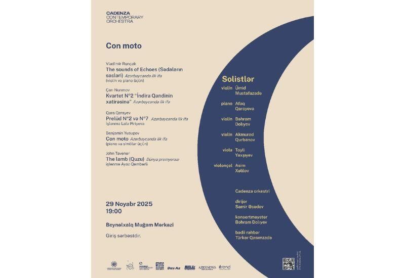 Int'l Mugham Center to hold concert program themed 'Con Moto'