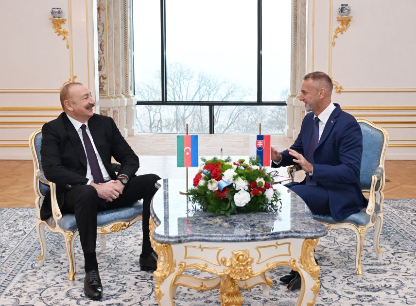 President Ilham Aliyev holds one-on-one and extended meetings with Chairman of Slovak National Council [PHOTOS]