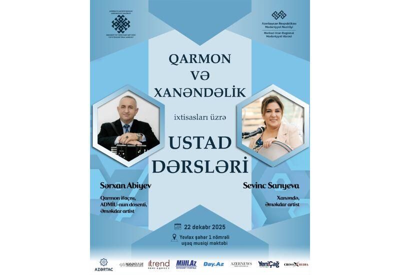 Master classes in four specialties to be held in Mingachevir and Yevlakh