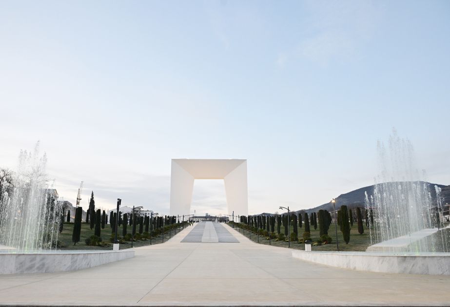 President Ilham Aliyev, First Lady Mehriban Aliyeva attend opening of Victory Park in Khankendi
