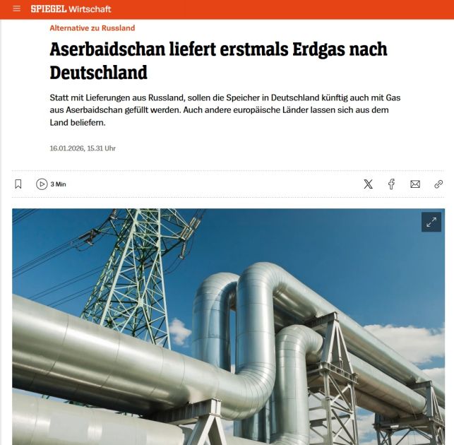 German media highlight Azerbaijan’s first gas deliveries to Germany and Austria