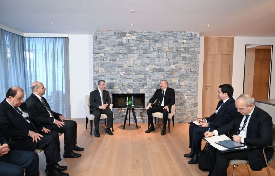 President Ilham Aliyev meets with Prime Minister of Iraqi Kurdistan in Davos [PHOTOS]
