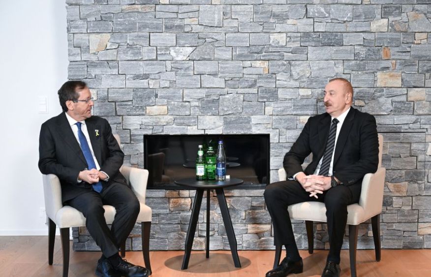 President Ilham Aliyev meets with his Israeli counterpart in Davos [PHOTOS]