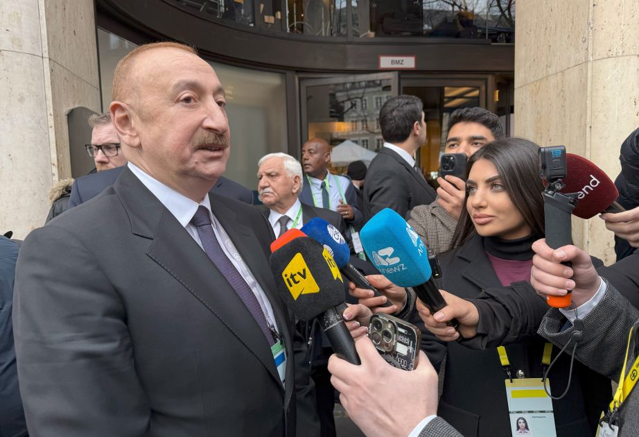 President Ilham Aliyev gave interview to Azerbaijani TV channels in Munich