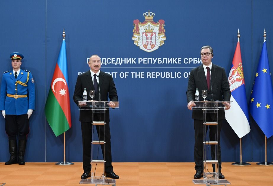 President Ilham Aliyev, President of Serbia make press statements [PHOTOS/VIDEO]