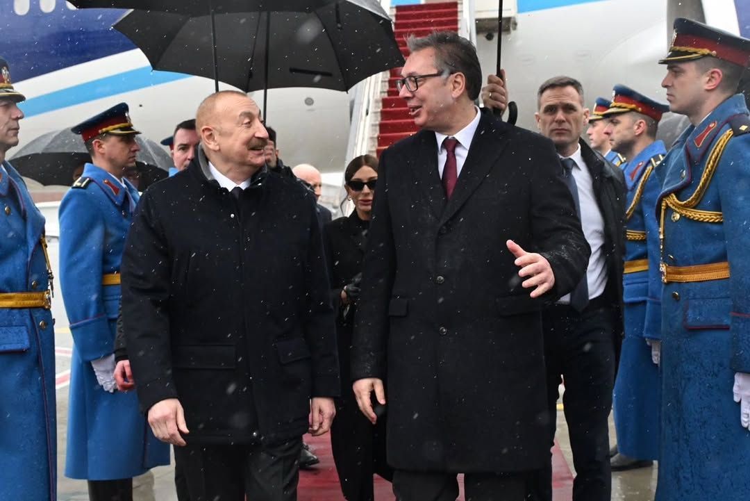 President Ilham Aliyev arrives in Serbia on official visit