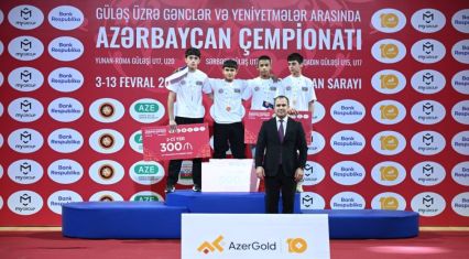 Ganja Sports Palace welcomes U-17 wrestling champions [PHOTOS]