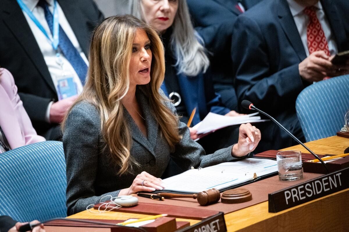 Melania Trump leads UN session on children amid Iran strikes