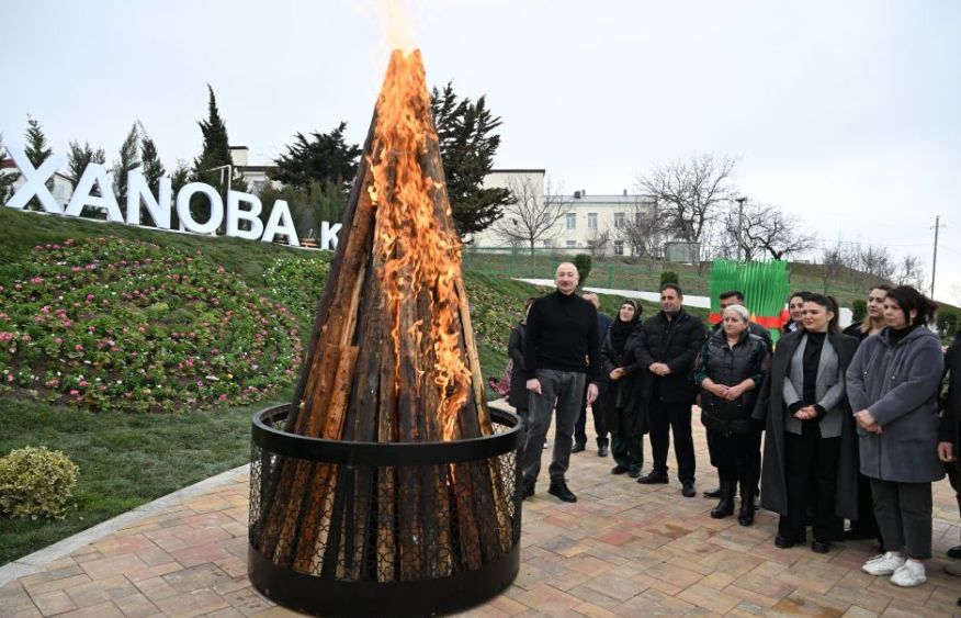 President Aliyev lights Novruz bonfire as life returns to Garabagh