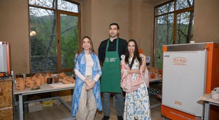 Leyla Aliyeva and Arzu Aliyeva visit 'ABAD' Ceramics and Applied Arts Center in Sheki [PHOTOS]