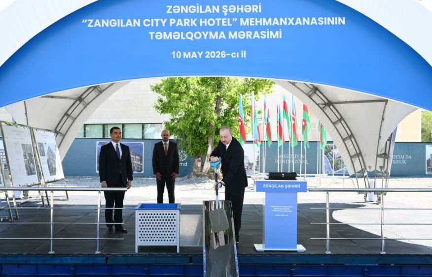President Ilham Aliyev laid foundation stone for Zangilan City Park Hotel in Zangilan city [PHOTOS]