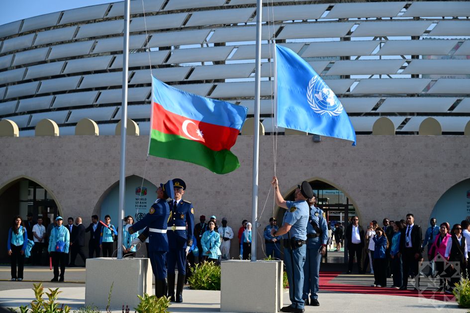 WUF13 Flag lowering ceremony of Azerbaijan and United Nations held [PHOTOS]