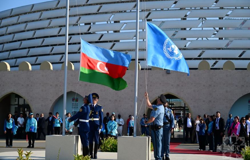WUF13 Flag lowering ceremony of Azerbaijan and United Nations held [PHOTOS]