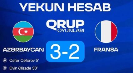 Azerbaijan minifootball team beats France 3-2 to top Group F at European Championship
