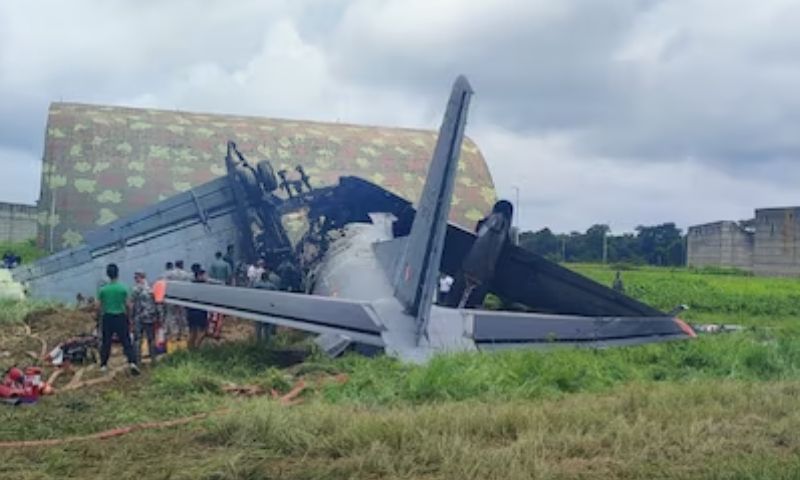 Indian Air Force An-32 transport aircraft crashes at Jorhat Airbase
