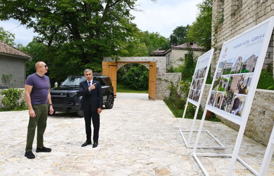 President Ilham Aliyev reviewed new buildings of “Yasaman” Hotel in Shusha [PHOTOS]
