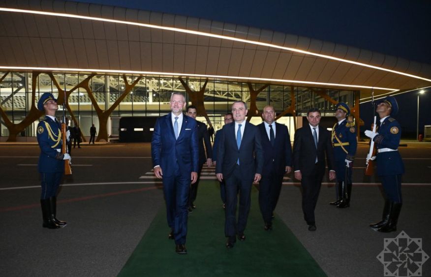 Slovak President departs Fuzuli Airport for Baku [PHOTOS]