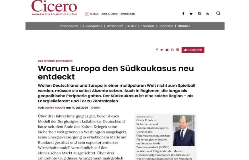 Cicero: Azerbaijan plays growing role in Europe's energy security