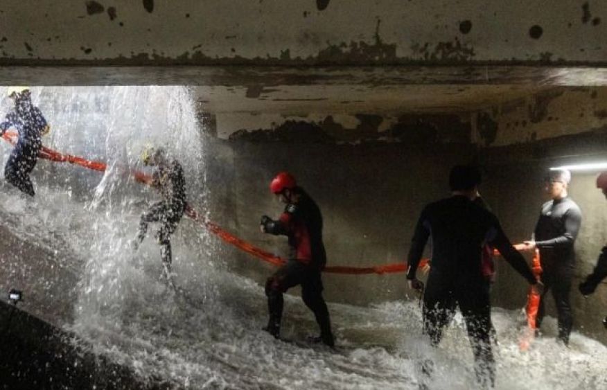 In China, people brave simulated typhoons to prepare for the real thing