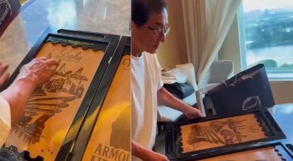 Jackie Chan receives one-of-a-kind backgammon set [VIDEO]