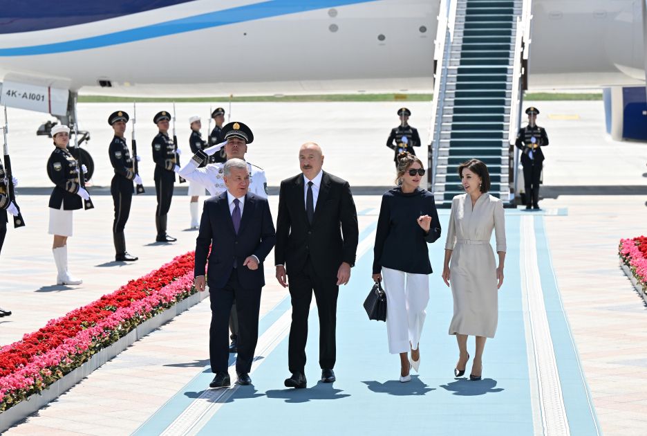 President Ilham Aliyev arrived in Uzbekistan on state visit [PHOTOS/VIDEO]