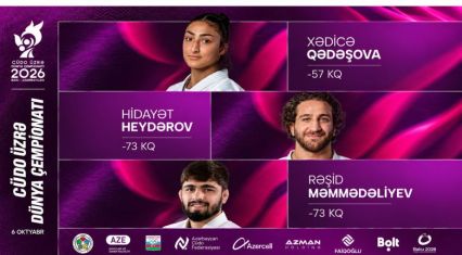 Three Azerbaijani judoka take to tatami on day three of World Championships