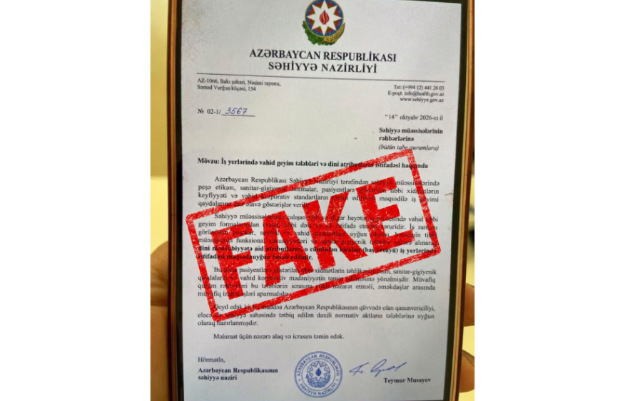 Azerbaijan warns of fake Health Ministry letter on hijab restrictions