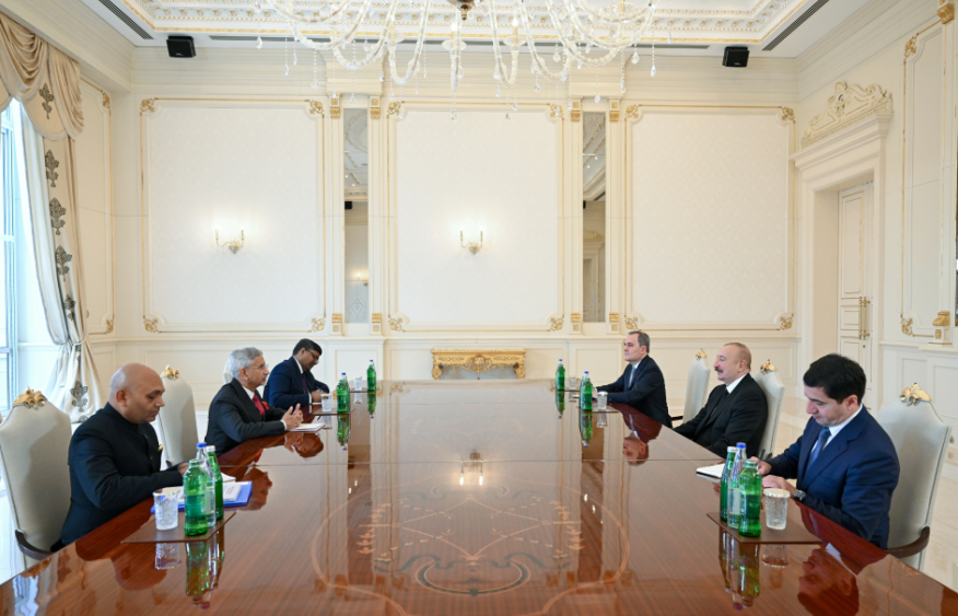 President of Azerbaijan Ilham Aliyev received Minister of External Affairs of India [PHOTOS]