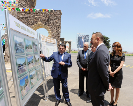 President inaugurates facilities in western Azerbaijan