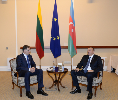 President Aliyev meets top officials in Lithuania