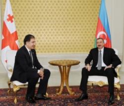 Aliyev, Saakashvili praise ties during talks in Baku