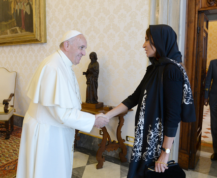 First Lady Mehriban Aliyeva meets Pope Francis