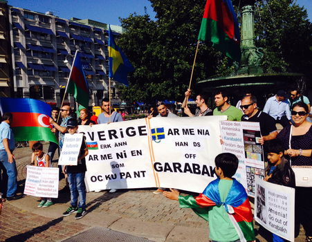 Azerbaijanis in Sweden rally against Armenians' ceasefire violations