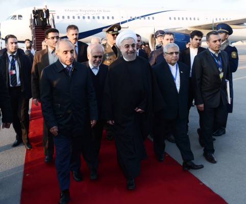 Hassan Rouhani arrives in Baku