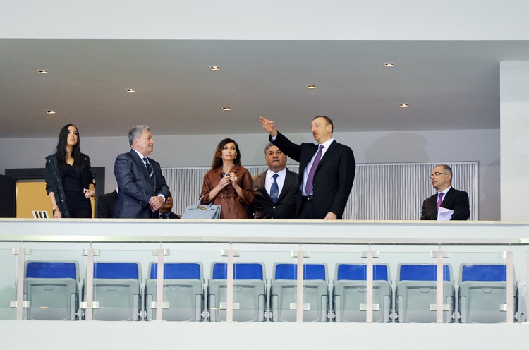 President reviews Heydar Aliyev Arena