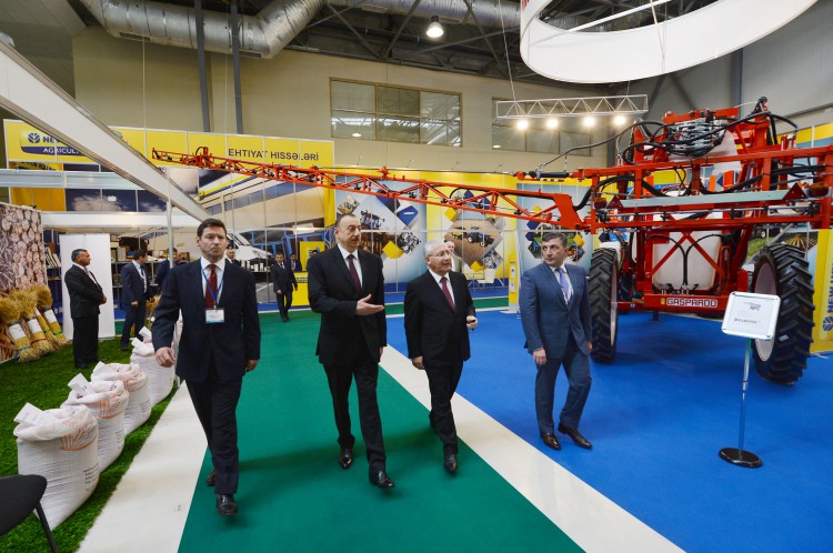 President Aliyev attends Food Industry, Agriculture Exhibitions