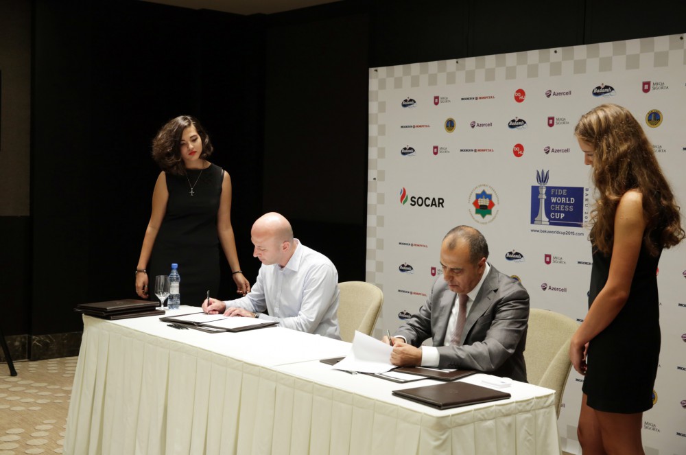 Azerbaijan Chess Federation signs deals with partner companies for World Cup 2015