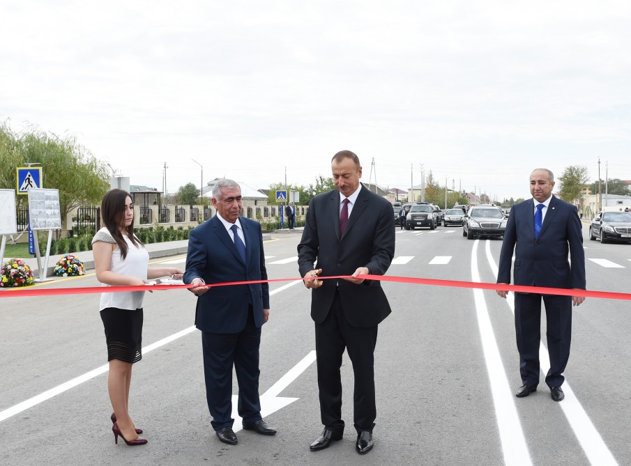 President Aliyev opens facilities in Kurdamir, Agsu