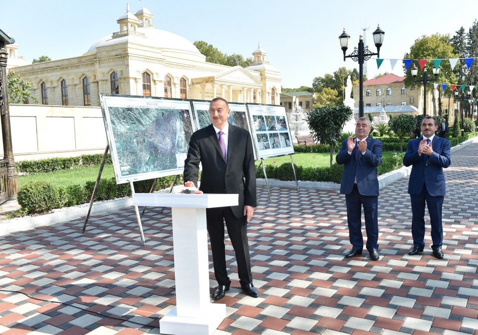 President Aliyev opens facilities in Ujar, Goychay