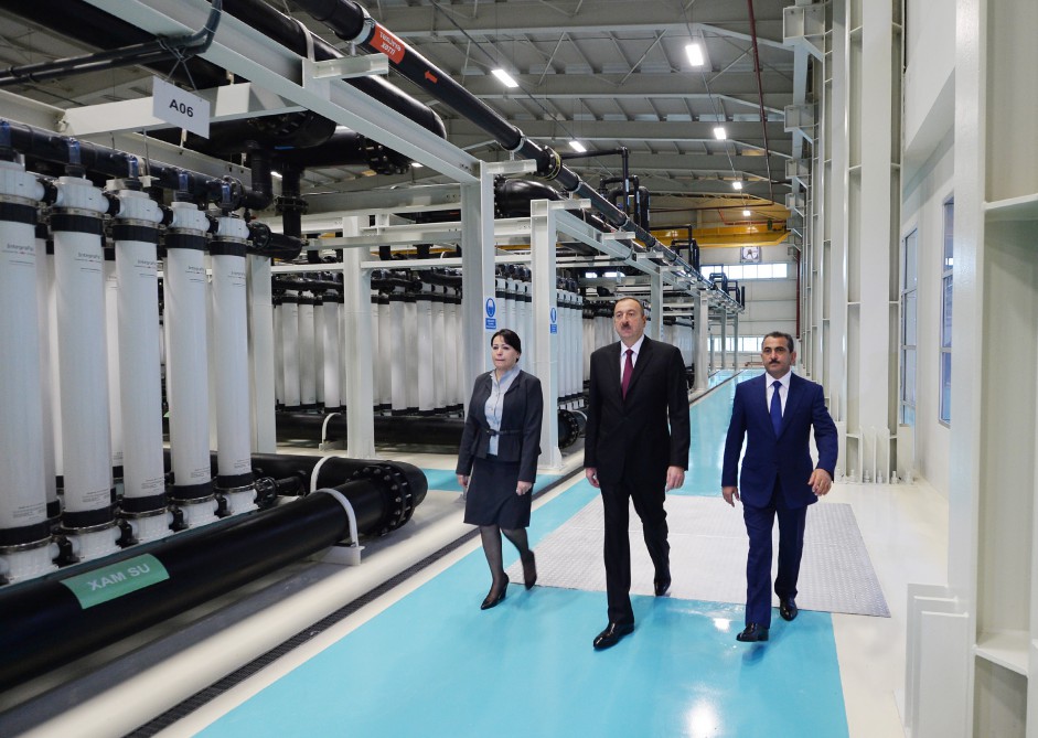 President Aliyev opens Jeyranbatan water purification facility