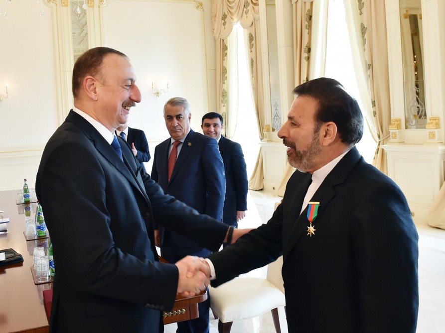 President Aliyev awards Iranian minister