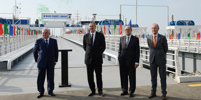 President Aliyev launches new ferry terminal