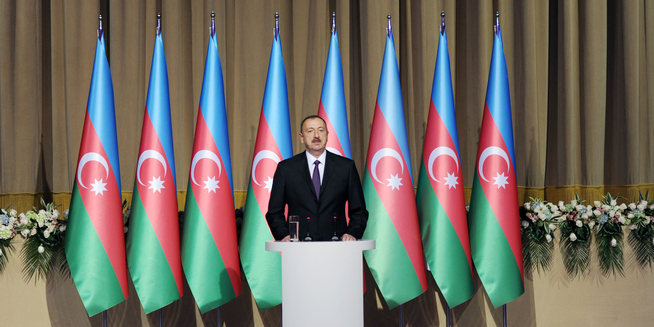 President Aliyev and First Lady join official reception on Republic Day