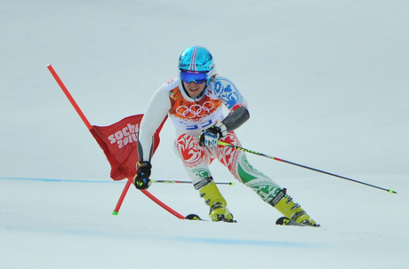 Azerbaijan’s skier performs in Sochi Winter Games