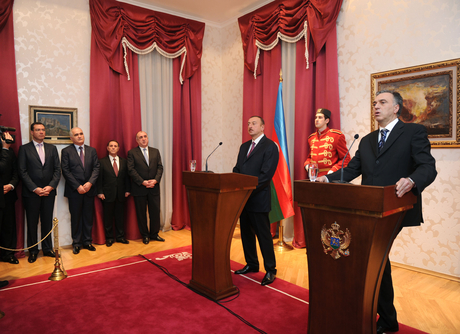 Azerbaijani, Montenegrin presidents make press statements