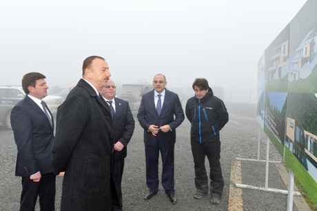 President Aliyev inspects construction of Tufan Alpine Skiing Summer and Winter Recreation Complex